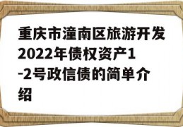 重庆市潼南区旅游开发2022年债权资产1-2号政信债的简单介绍