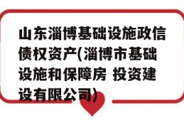 山东淄博基础设施政信债权资产(淄博市基础设施和保障房 投资建设有限公司)