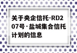 关于央企信托-RD207号·盐城集合信托计划的信息