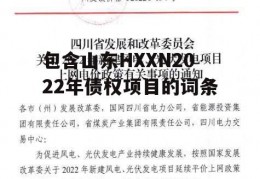 包含山东HXXN2022年债权项目的词条