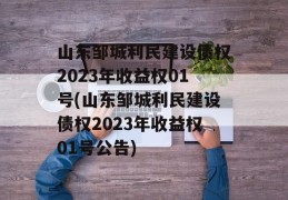 山东邹城利民建设债权2023年收益权01号(山东邹城利民建设债权2023年收益权01号公告)