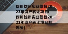 四川雄州实业债权2023年资产转让项目(四川雄州实业债权2023年资产转让项目有哪些)