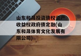 山东和晟投资债权资产收益权政府债定融(山东和晟体育文化发展有限公司)