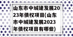 山东市中城建发展2023年债权项目(山东市中城建发展2023年债权项目有哪些)