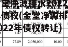 金堂净源排水2022年债权(金堂净源排水2022年债权转让)