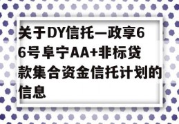 关于DY信托—政享66号阜宁AA+非标贷款集合资金信托计划的信息