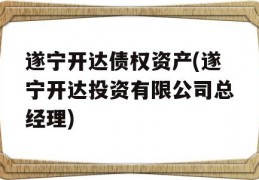 遂宁开达债权资产(遂宁开达投资有限公司总经理)