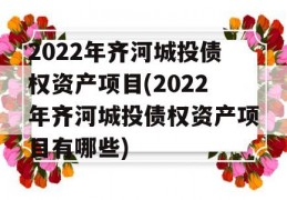 2022年齐河城投债权资产项目(2022年齐河城投债权资产项目有哪些)