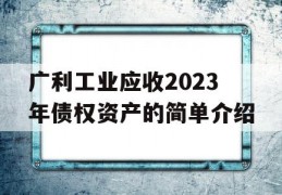 广利工业应收2023年债权资产的简单介绍