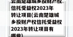 云南楚雄城乡投财产权信托受益权2023年转让项目(云南楚雄城乡投财产权信托受益权2023年转让项目有哪些)