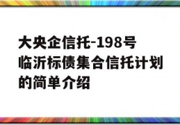 大央企信托-198号临沂标债集合信托计划的简单介绍