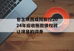 包含陕西咸阳新控2024年应收账款债权转让项目的词条