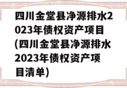 四川金堂县净源排水2023年债权资产项目(四川金堂县净源排水2023年债权资产项目清单)