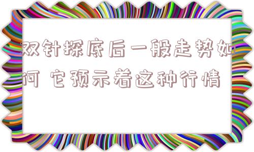 双针探底后一般走势如何 它预示着这种行情