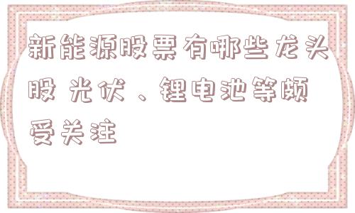 新能源股票有哪些龙头股 光伏、锂电池等颇受关注