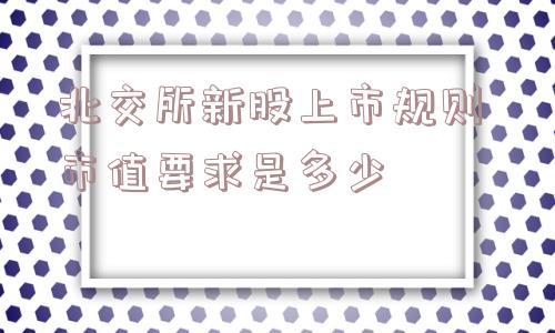 北交所新股上市规则 市值要求是多少