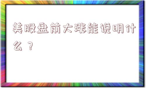 美股盘前大涨能说明什么？