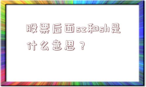 股票后面sz和sh是什么意思？