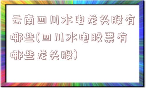 云南四川水电龙头股有哪些(四川水电股票有哪些龙头股)