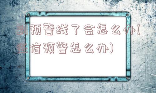 到预警线了会怎么办(征信预警怎么办)