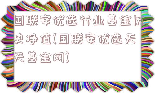 国联安优选行业基金历史净值(国联安优选天天基金网)