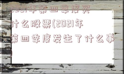 2021年第四季度买什么股票(2021年第四季度发生了什么事)