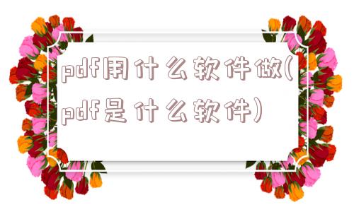 pdf用什么软件做(pdf是什么软件)