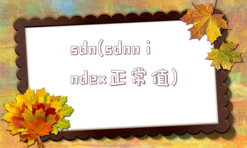 sdn(sdnn index正常值)