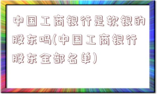 中国工商银行是软银的股东吗(中国工商银行股东全部名单)