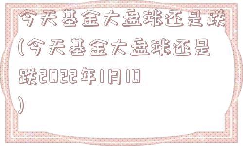 今天基金大盘涨还是跌(今天基金大盘涨还是跌2022年1月10)