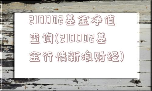 210002基金净值查询(210002基金行情新浪财经)