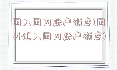 国入国内账户额度(国外汇入国内账户额度)