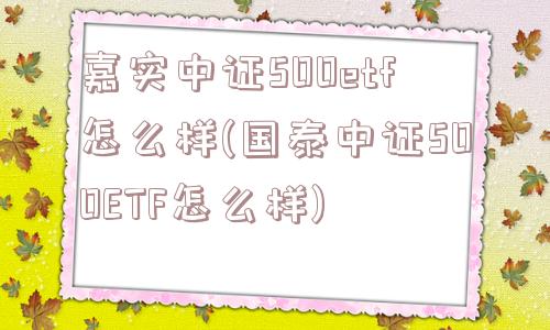 嘉实中证500etf怎么样(国泰中证500ETF怎么样)