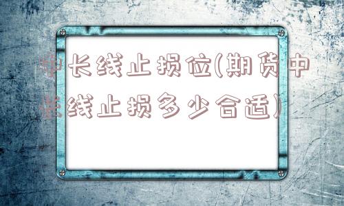 中长线止损位(期货中长线止损多少合适)