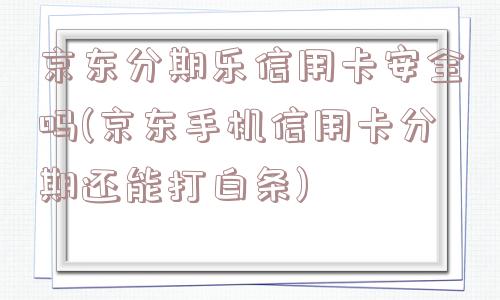 京东分期乐信用卡安全吗(京东手机信用卡分期还能打白条)