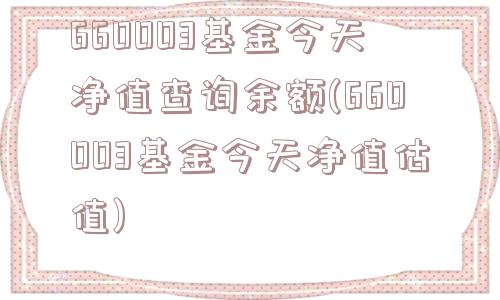 660003基金今天净值查询余额(660003基金今天净值估值)