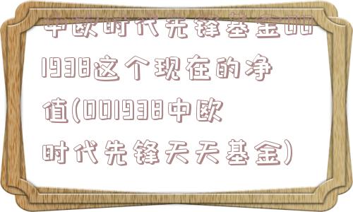 中欧时代先锋基金001938这个现在的净值(001938中欧时代先锋天天基金)