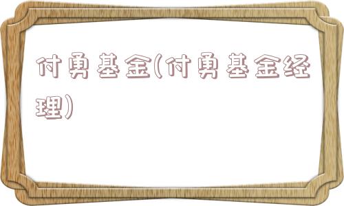 付勇基金(付勇基金经理)