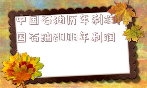 中国石油历年利润(中国石油2008年利润)