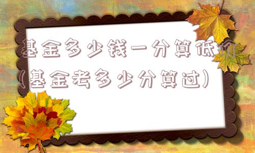 基金多少钱一分算低价(基金考多少分算过)