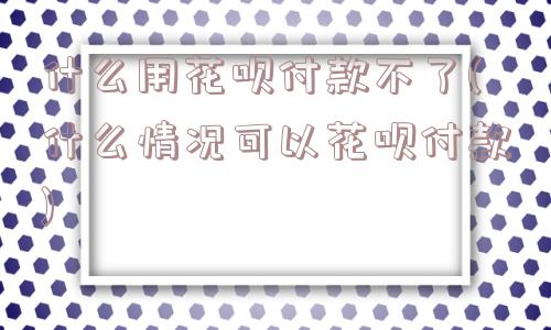 什么用花呗付款不了(什么情况可以花呗付款)