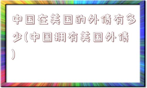 中国在美国的外债有多少(中国拥有美国外债)