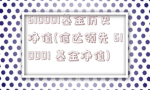 610001基金历史净值(信达领先 610001 基金净值)