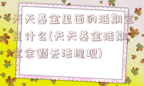 天天基金里面的活期宝是什么(天天基金活期宝余额无法提现)