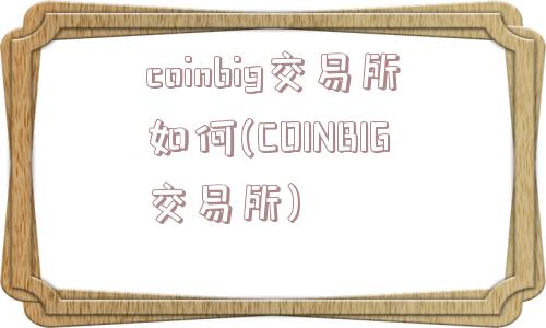 coinbig交易所如何(COINBIG交易所)