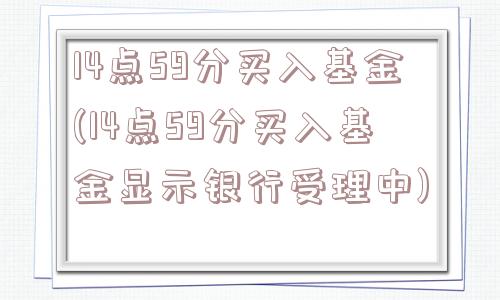 14点59分买入基金(14点59分买入基金显示银行受理中)