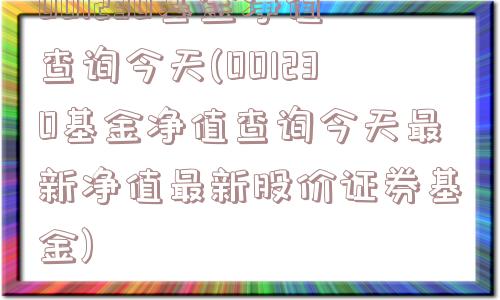 001230基金净值查询今天(001230基金净值查询今天最新净值最新股价证券基金)