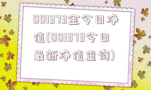 001373金今日净值(001373今日最新净值查询)