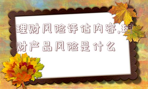 理财风险评估内容,理财产品风险是什么