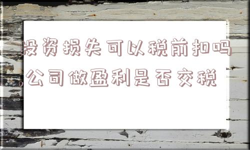 投资损失可以税前扣吗,公司做盈利是否交税